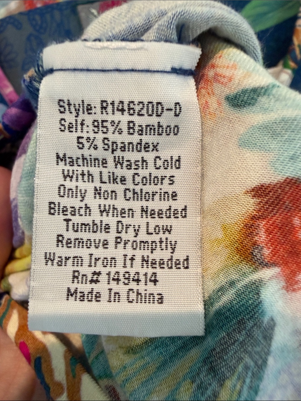 Johnny Was Blue Multi Floral Long-Sleeve Tee - Picture 5 of 5